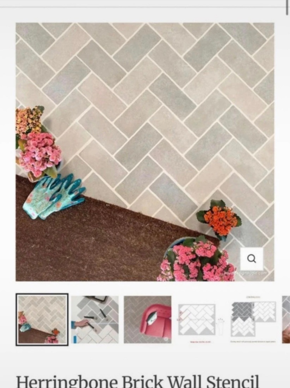Royal Design Studio Herringbone Brick Wall Stencil